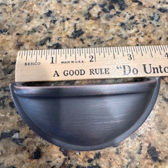 Amerock Oil Rubbed Bronze Cabinet Cup Pull Hardware Set 3-Inch Center Pack Of 6 - Picture 4 of 6